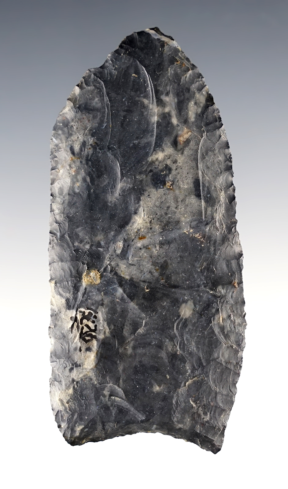 Nice 3 1/2" Paleo Knife made from Coshocton Flint. Found in Darke Co., Ohio.