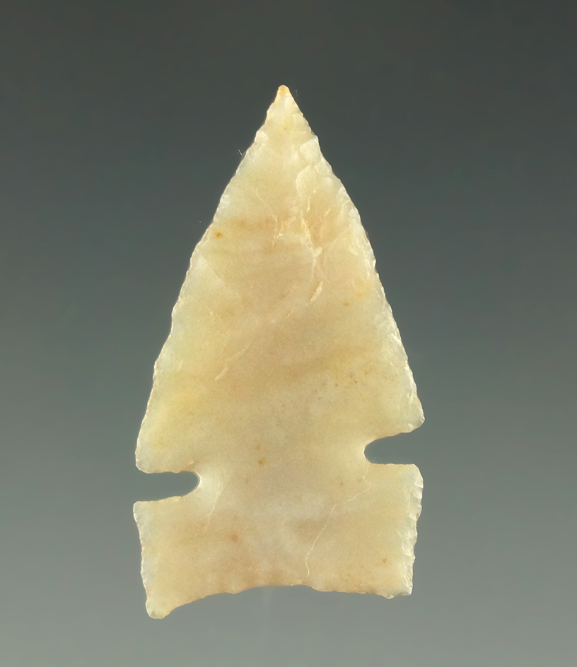 Very thin 1 1/16" nicely flaked Desert General - translucent chalcedony found in Washington. -