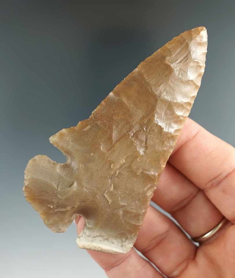 3 3/8" Corner Tang Knife - Texas. 1 5/8" of basal area is original, 1 13/16" of tip section is resto