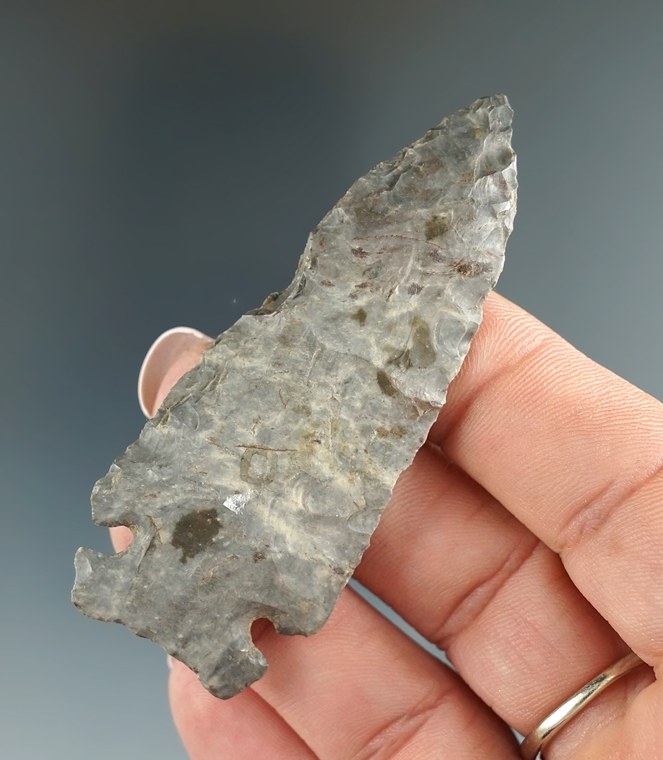 Thin and very nicely flaked 2 3/4" Intrusive Mound found in Richland Co., Ohio.