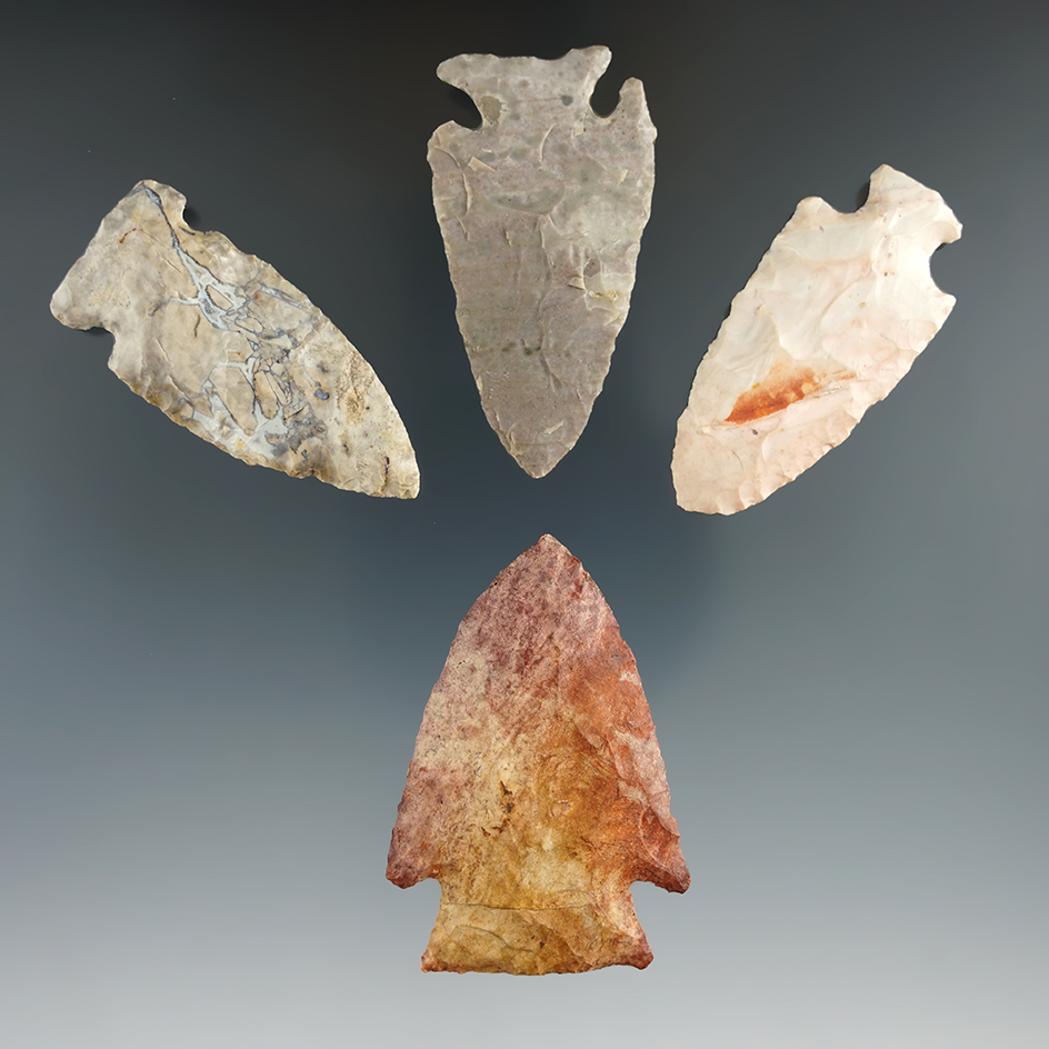 Four nice Ohio points, largest is 2 1/4".