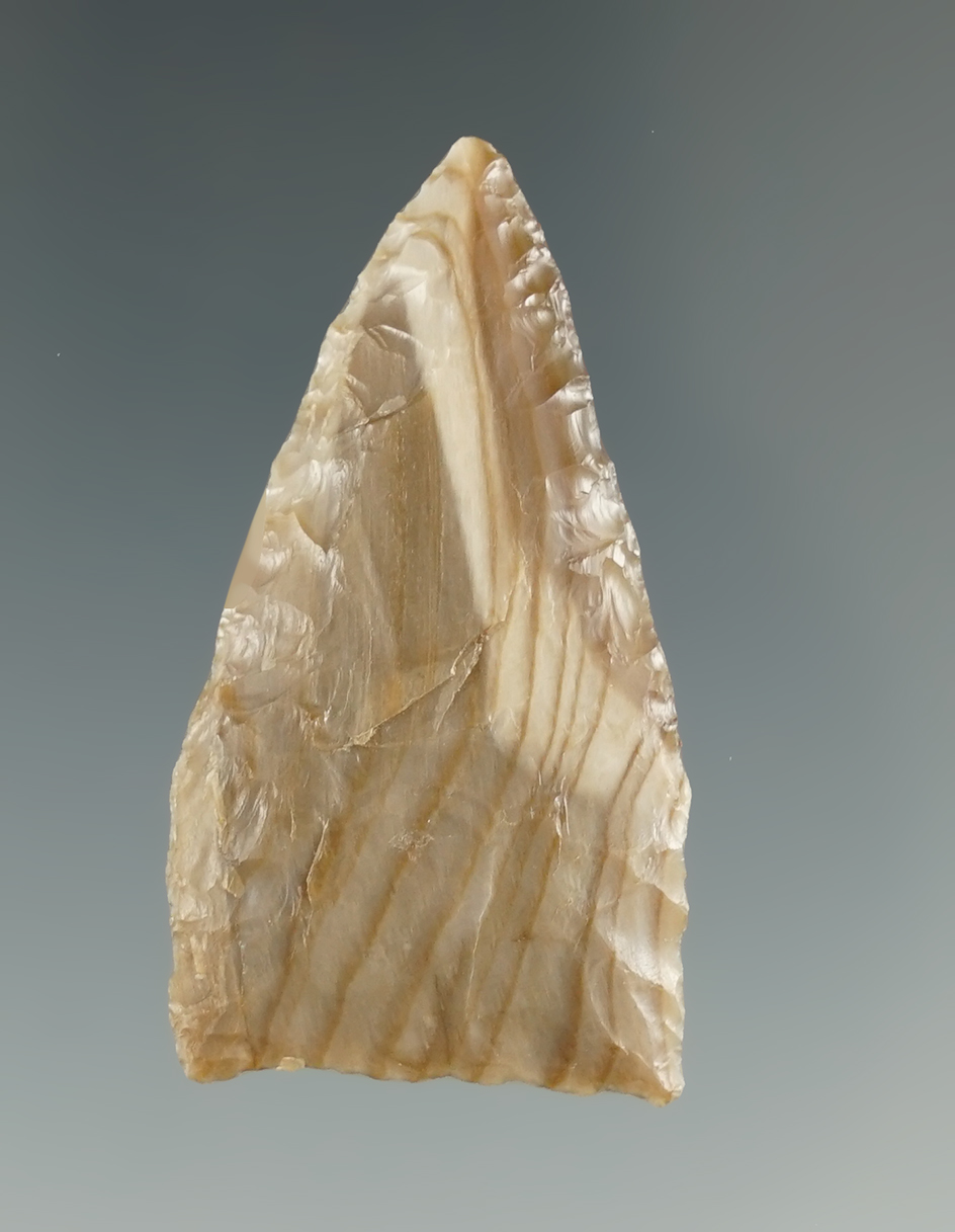 1 3/4" Atlatl Valley Triangle made from agatized wood. Found near the Columbia River, OR.