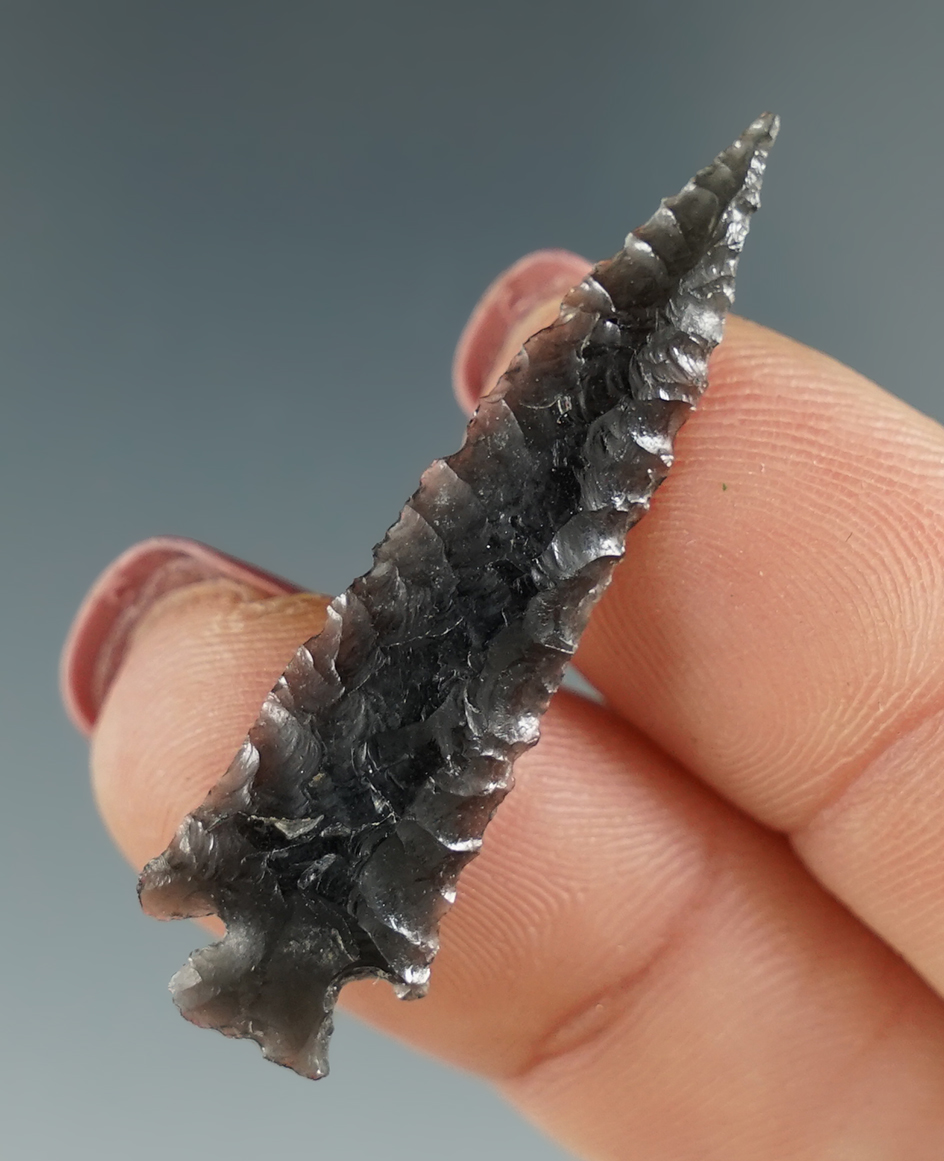 1 9/16" Rose Springs made from Obsidian. Found near the Columbia River, OR.