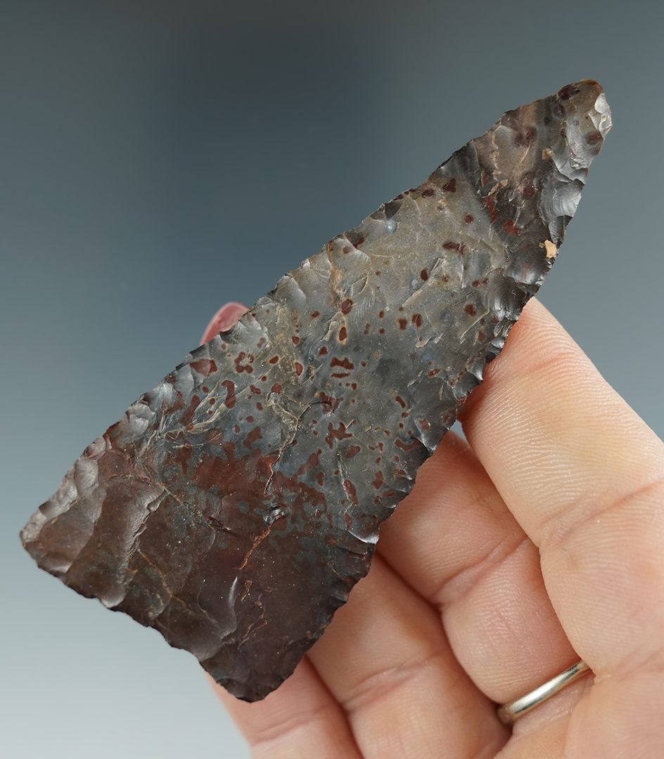 3 3/8" Columbia River Triangular Knife made from brown and gray Agate. Columbia River, OR.