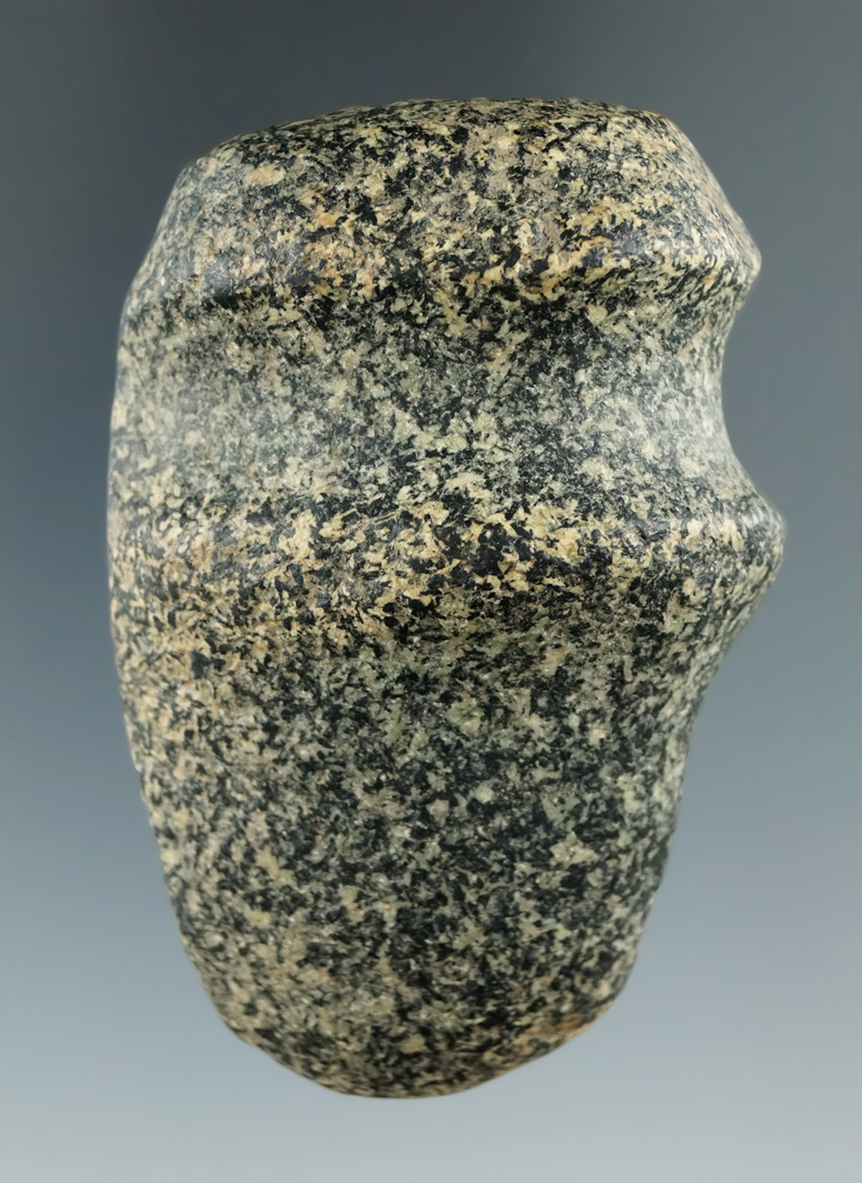 2 3/4" Classic style Miniature 3/4 grooved Axe made from colorful granite, Perry Co., Ohio.