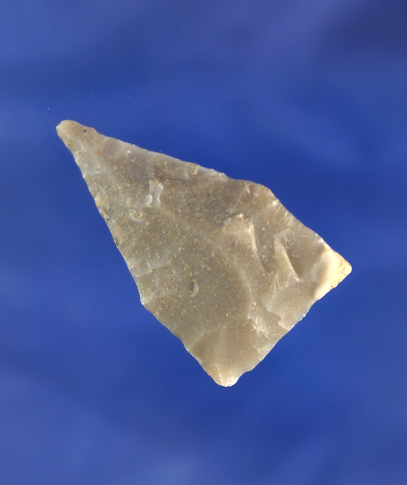 1 7/16" classic styled PeeDee point made from hornstone found in Kentucky.