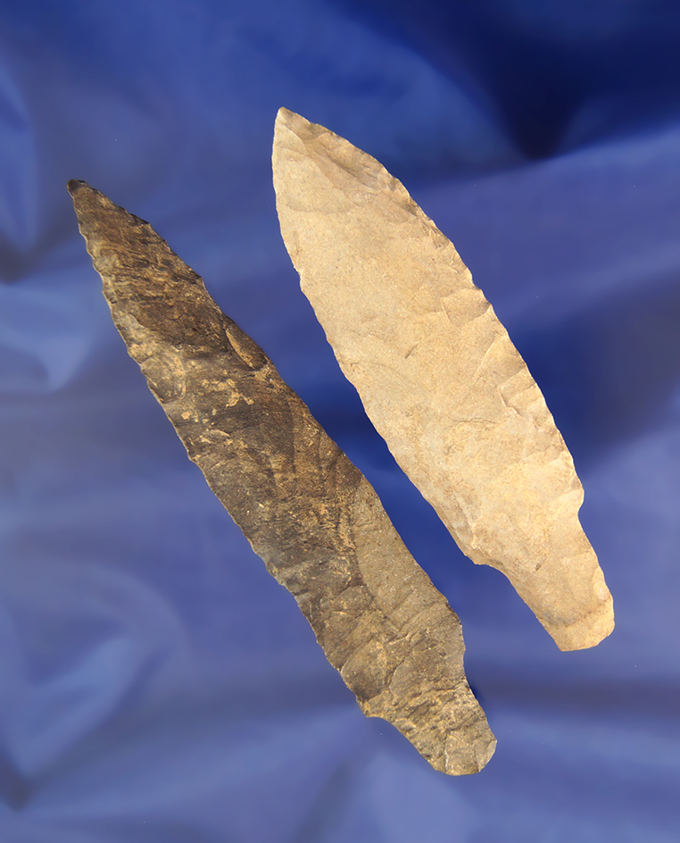 Pair of Stemmed Knives found in southern Kentucky, largest is 4 3/8".
