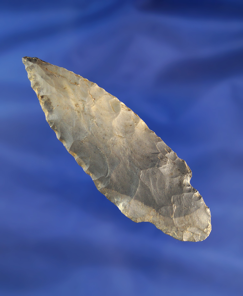 3 3/8" Adena made from Dover Flint found in Kentucky that is nicely flaked.