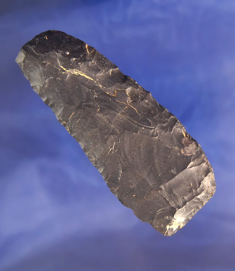 3 1/8" Paleo Squared Knife made from Coshocton Flint found in Ohio. One end was made that way