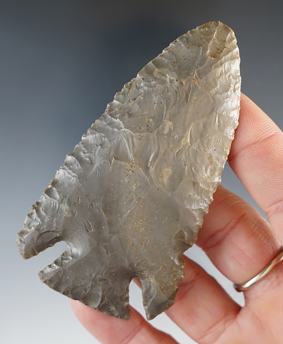 3 3/8" Hornstone Lost Lake that is very well made. Found in Marion Co., Indiana.