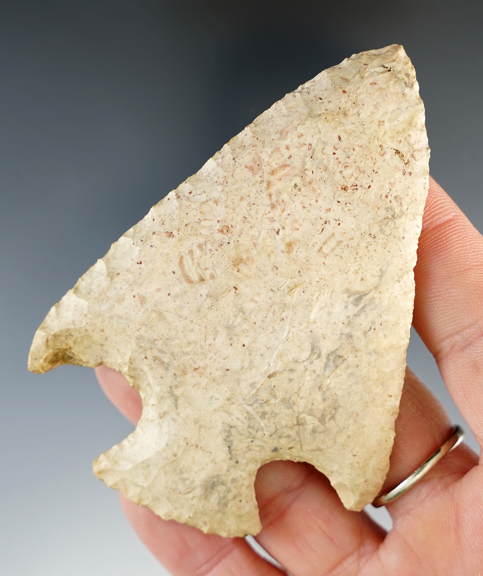 3 1/4" x 2 3/8" Burlington Flint Snyders Hopewell Point found in Northern Illinois.