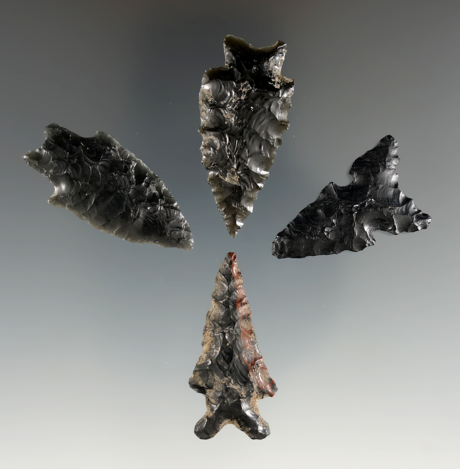 2" thin and well flaked Ohio Intrusive Mound point made from Coshocton Flint.