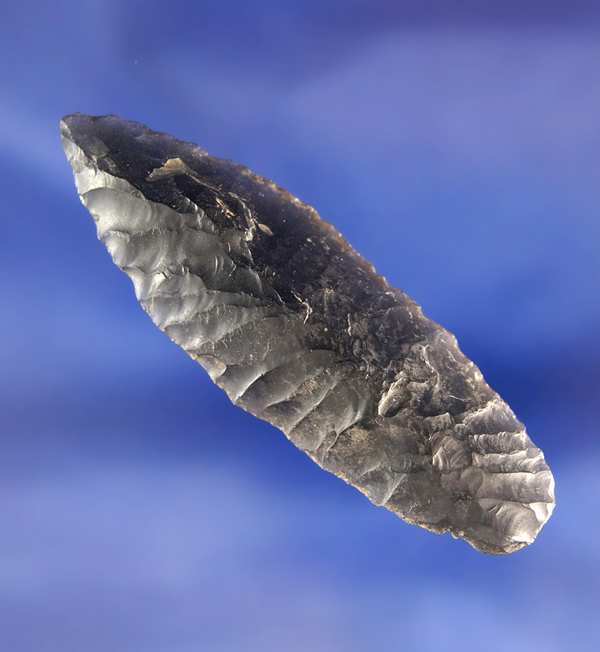 2 7/16" Well flaked and nicely patinated Obsidian Cascade in excellent condition Fort Rock, OR.