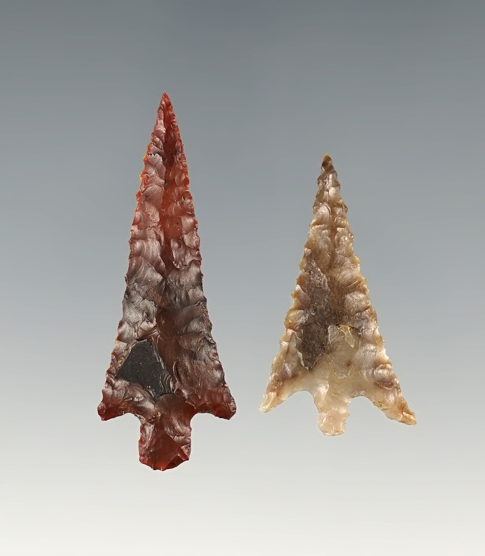 Pair of fine Columbia Plateau points. Largest is 1 3/8".