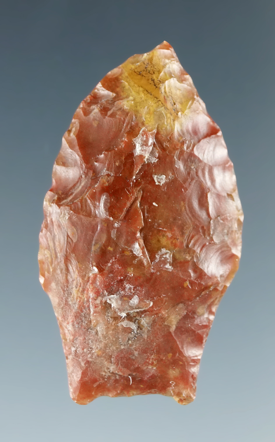 1 3/8" Paleo Spedis found by Chuck Hall in the 1950s near the Columbia River. Attractive material.