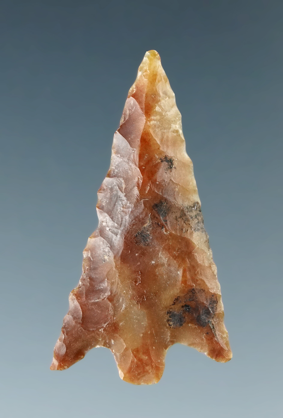 1 1/8" Columbia River arrowhead - attractive semi translucent Multi-color agate - Columbia River.