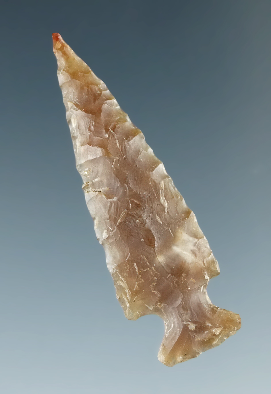 Exceptional flaking 1 1/2" Columbia River arrowhead - semi translucent agate mid-Columbia River.