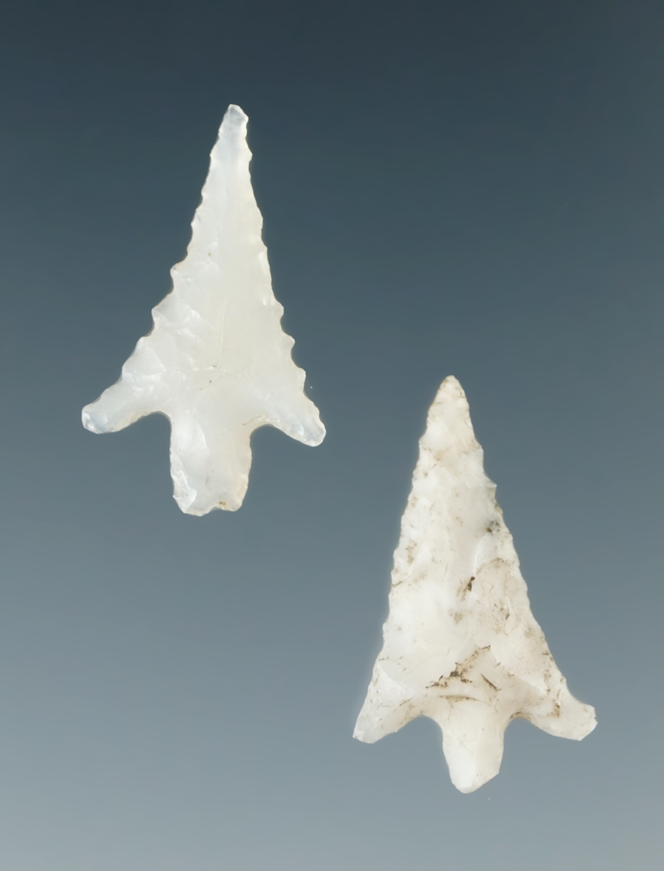 Pair of Columbia River Gem points, largest is 3/4".