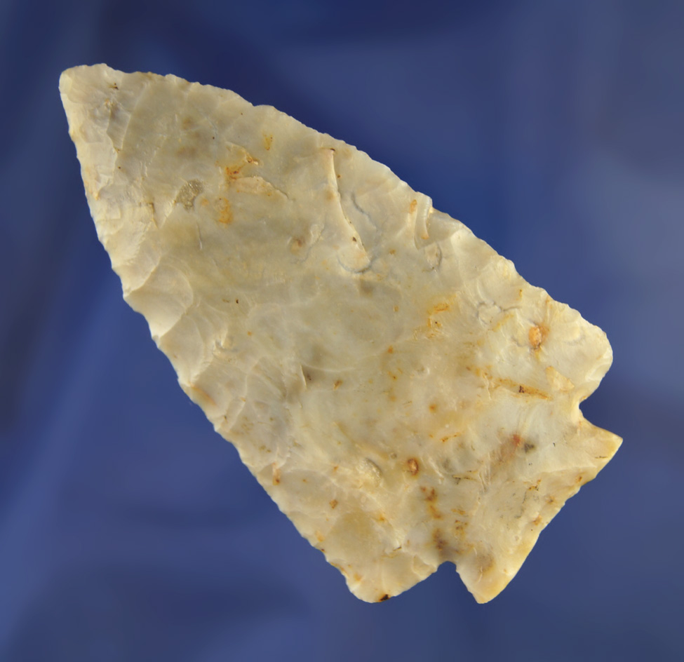 3 1/4" Flint Ridge Chalcedony Decatur.  Ex. Don Morrow Collection.  Ohio.  Bennett COA.