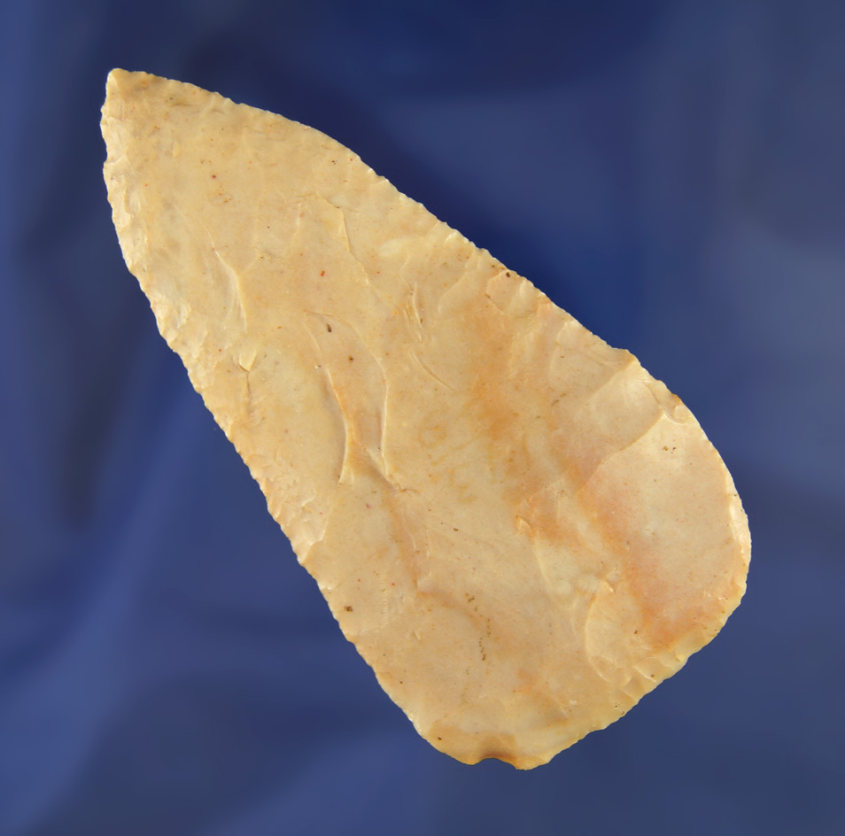 3 5/8" Carter Cave Flint Blade found in Ross Co.,  Ohio. Ex. Dave Root, Claude Mathers collections.