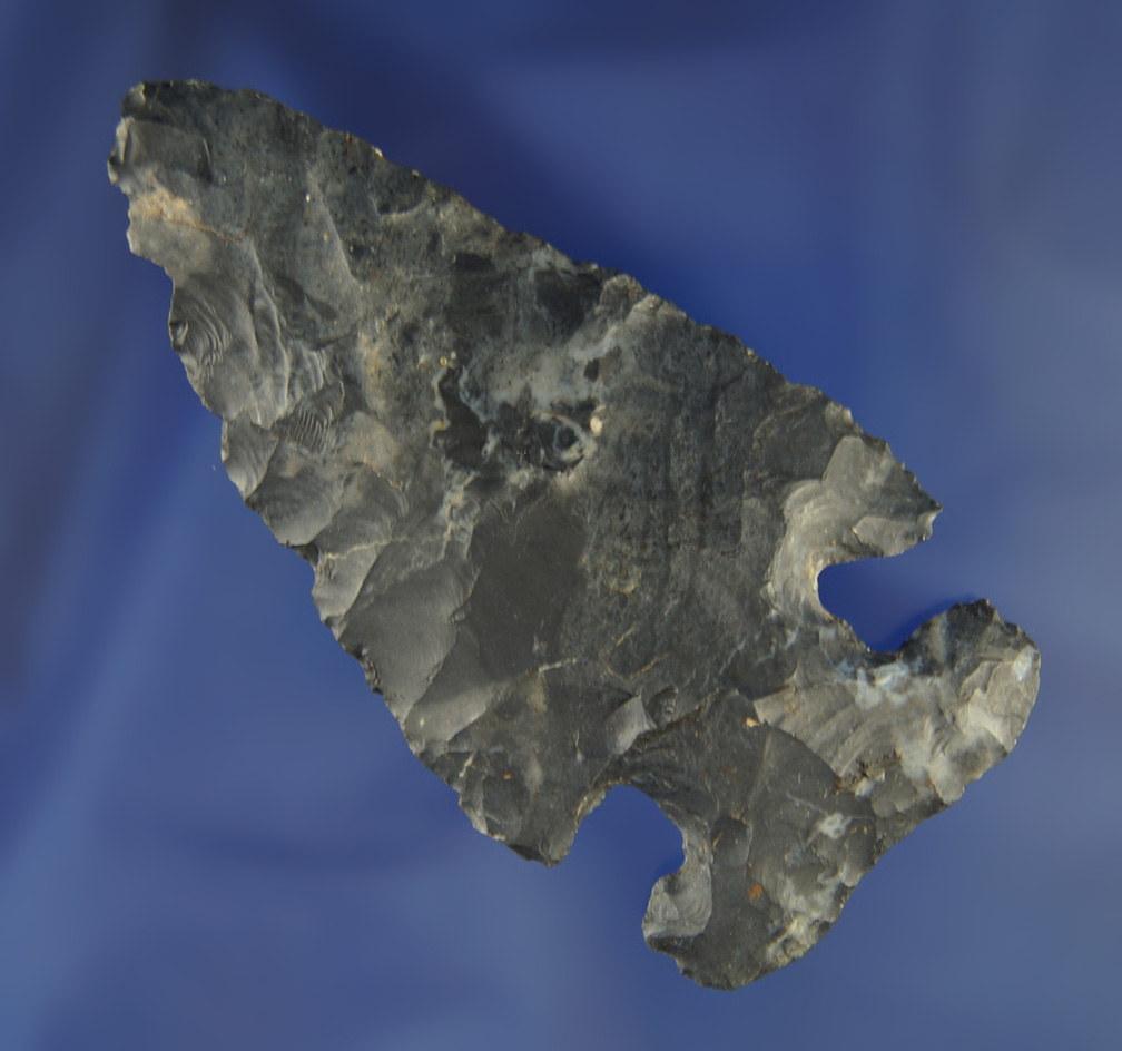 3 1/4" Coshocton Flint Thebes E-Notch found in Delaware Co.,  Ohio