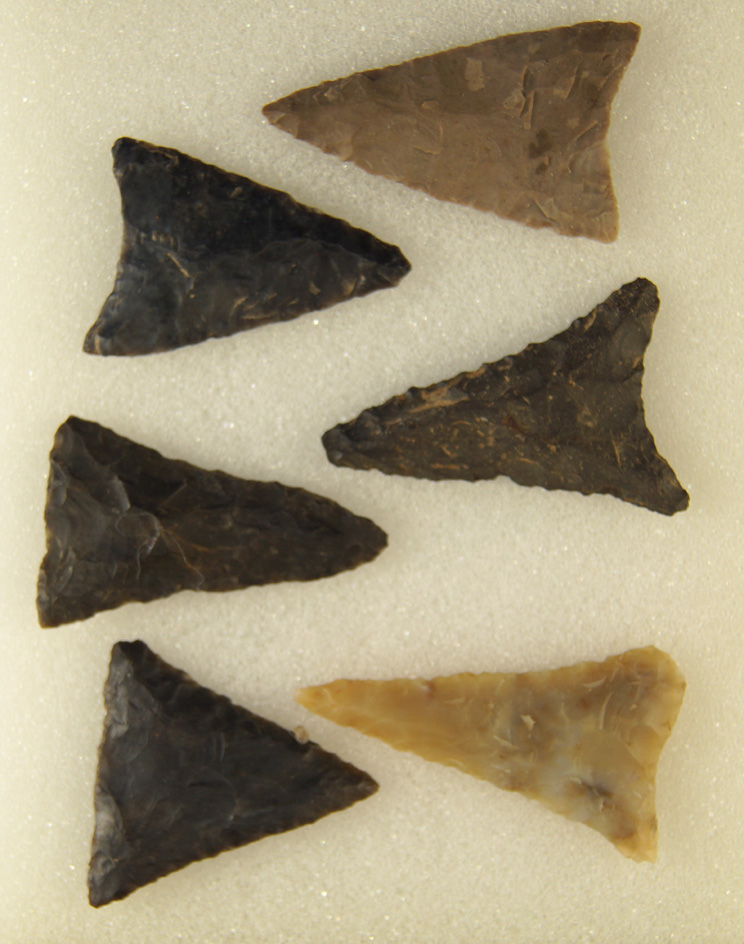 Set of six nice Ohio Triangle Points, largest is 1 1/2".