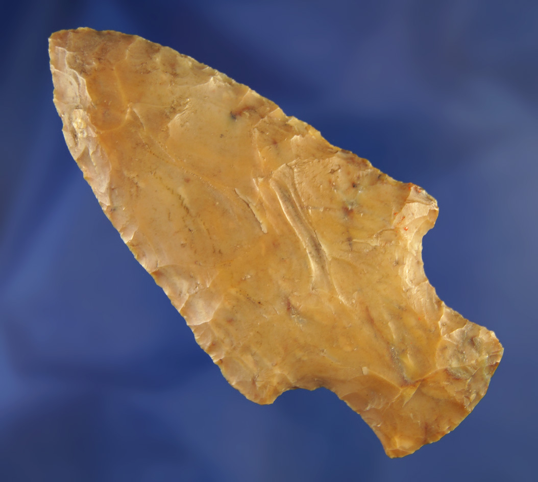 3 3/8" Flint Ridge Flint Hopewell that is nicely made and well patinated found in Huron Co.,  Ohio.