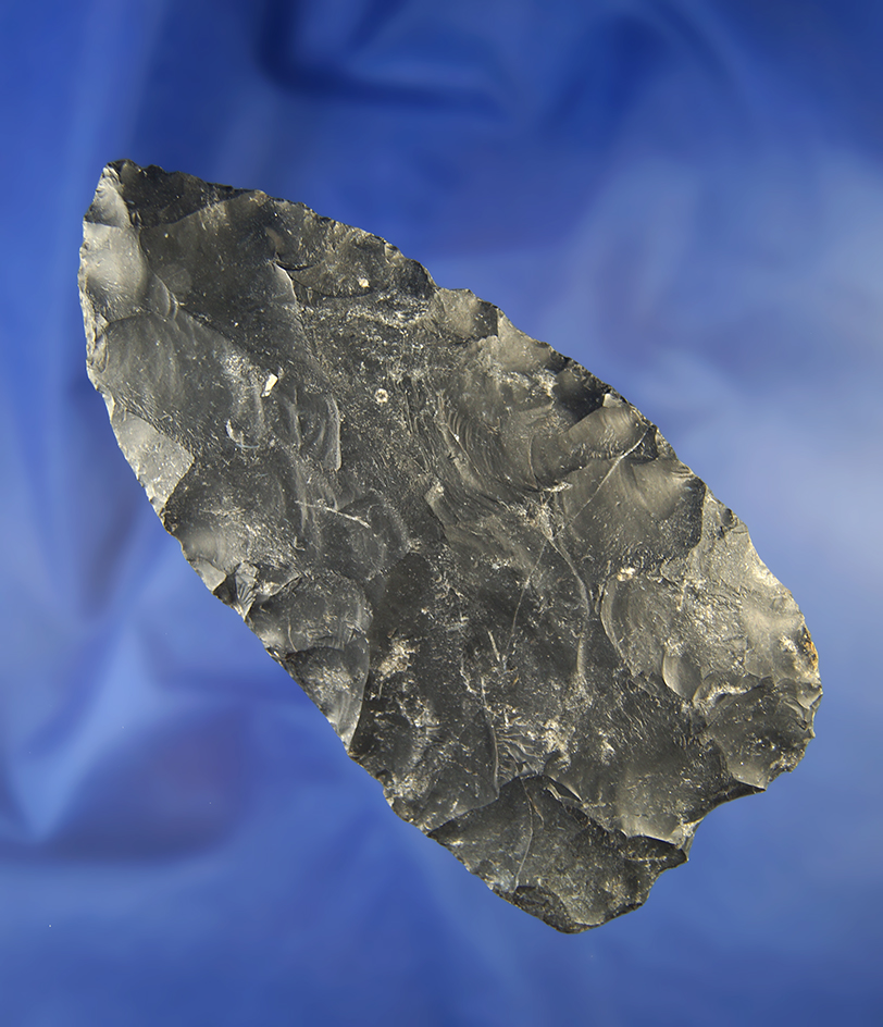 4 3/4" black Coshocton Flint Knife found in Lake Co.,  Ohio.