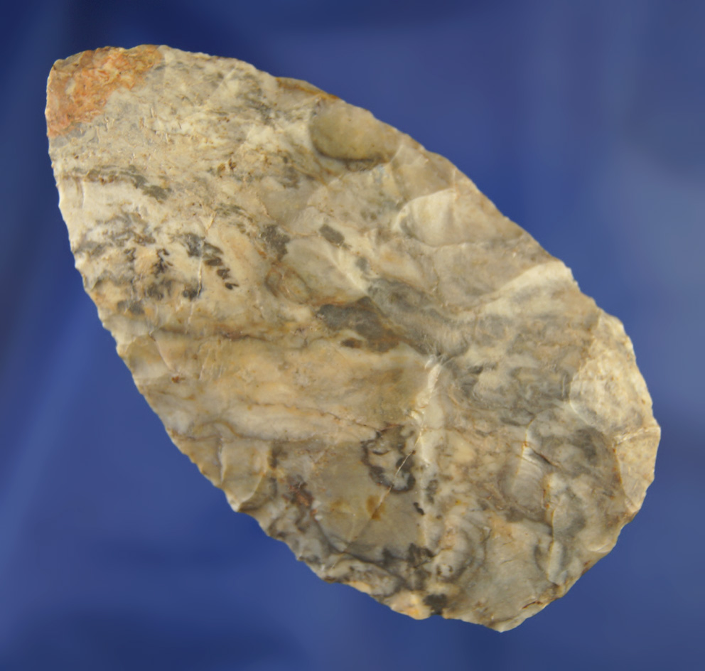 3 1/4" Multi-Colored Flint Ridge Adena Cache Blade found in Crawford Co., Ohio.