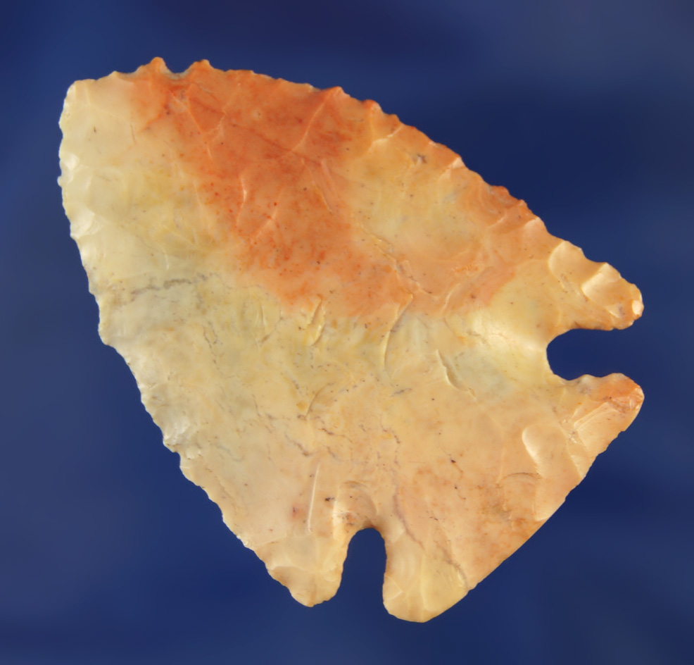 1 7/8" Highly Colored Archaic Cornernotch.  Highland Co., Ohio.