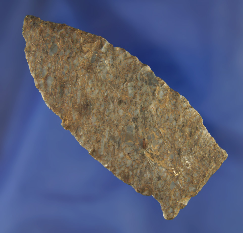 Very thin 2 7/8" Paleo Stringtown Lance found in Ohio.