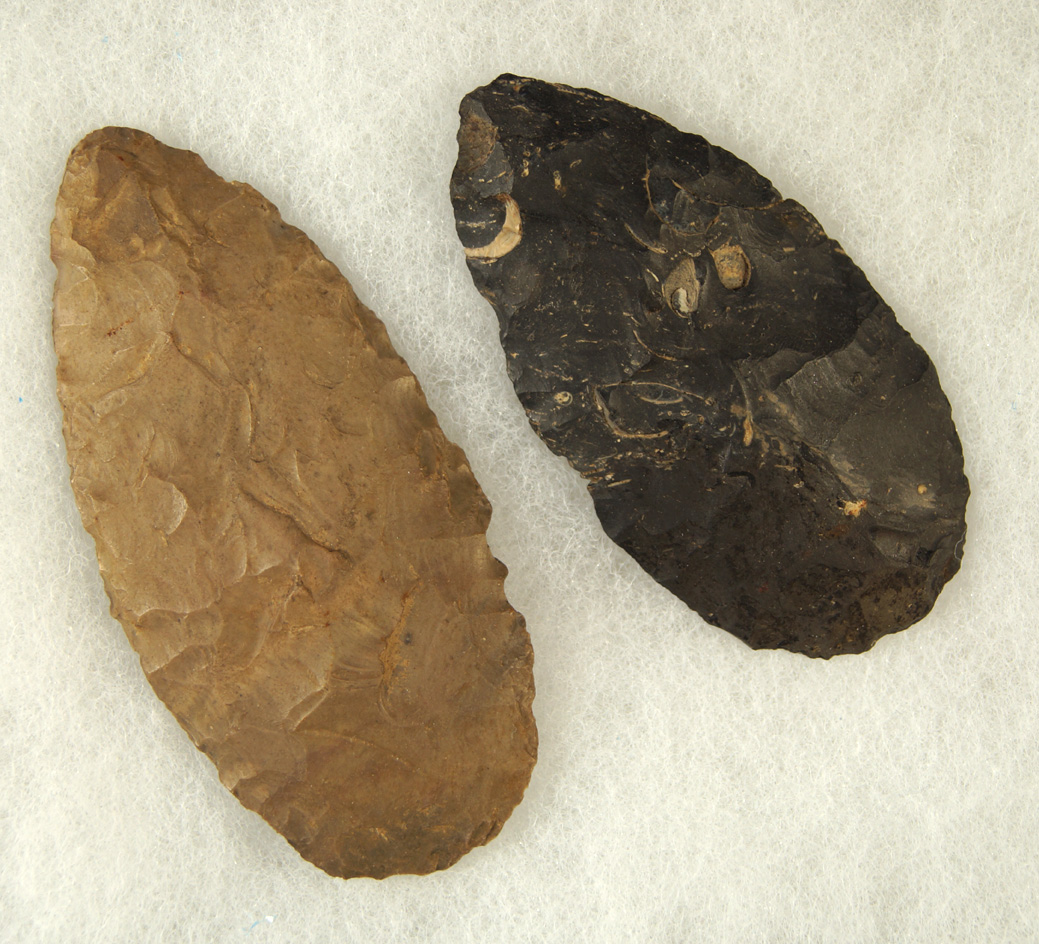 Pair of Adena Cache Blades found in Ohio, largest is 3".