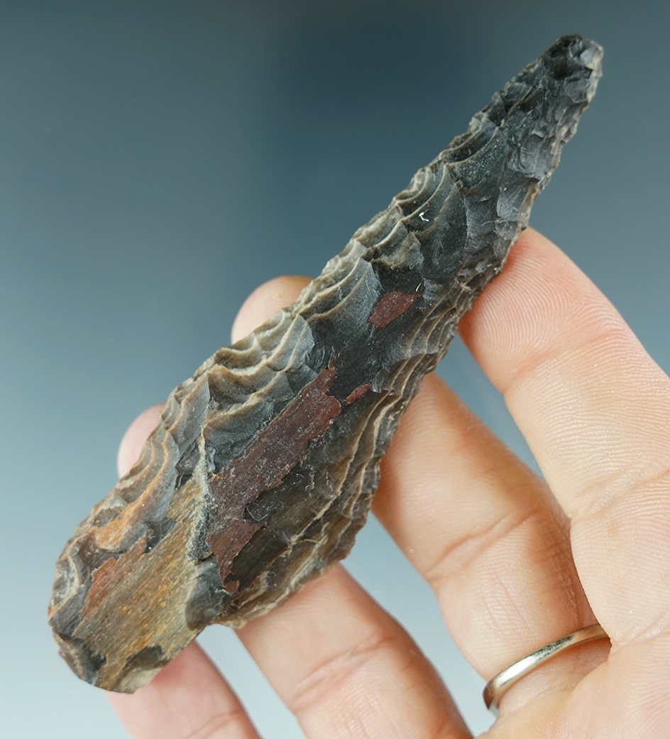3 3/4" Stemmed Knife made from Petrified Wood, found near the Columbia River. Ex. Hall.