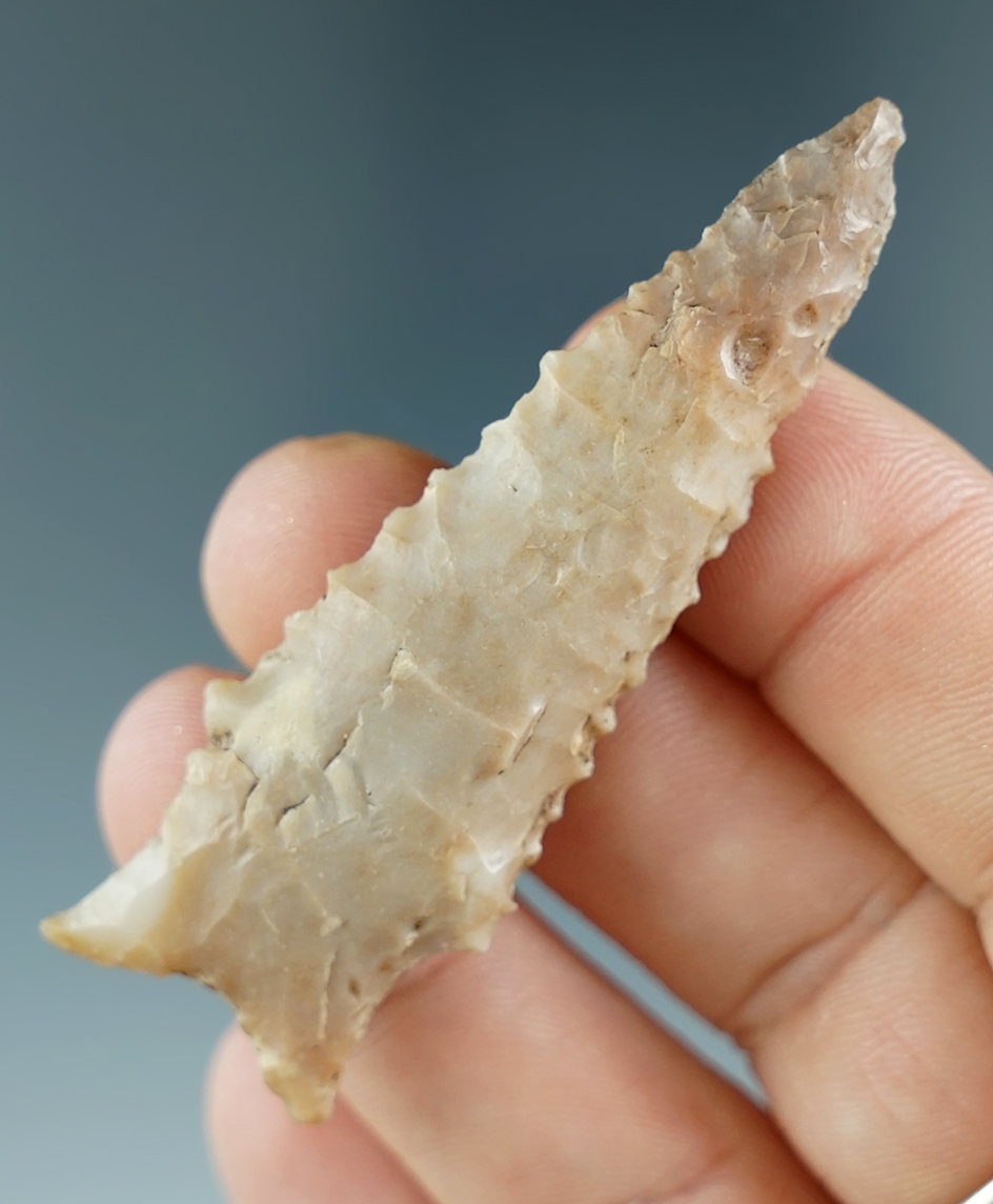 2 7/16" Zephyr made from Edwards Plateau Chert, found in Travis Co., Texas.