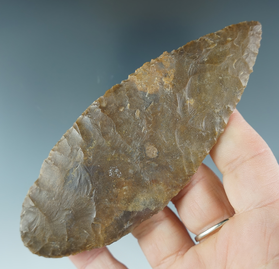 Large and nice 4 5/8" Blade found along the Columbia River in the 1950's. Ex. Charles Hall.