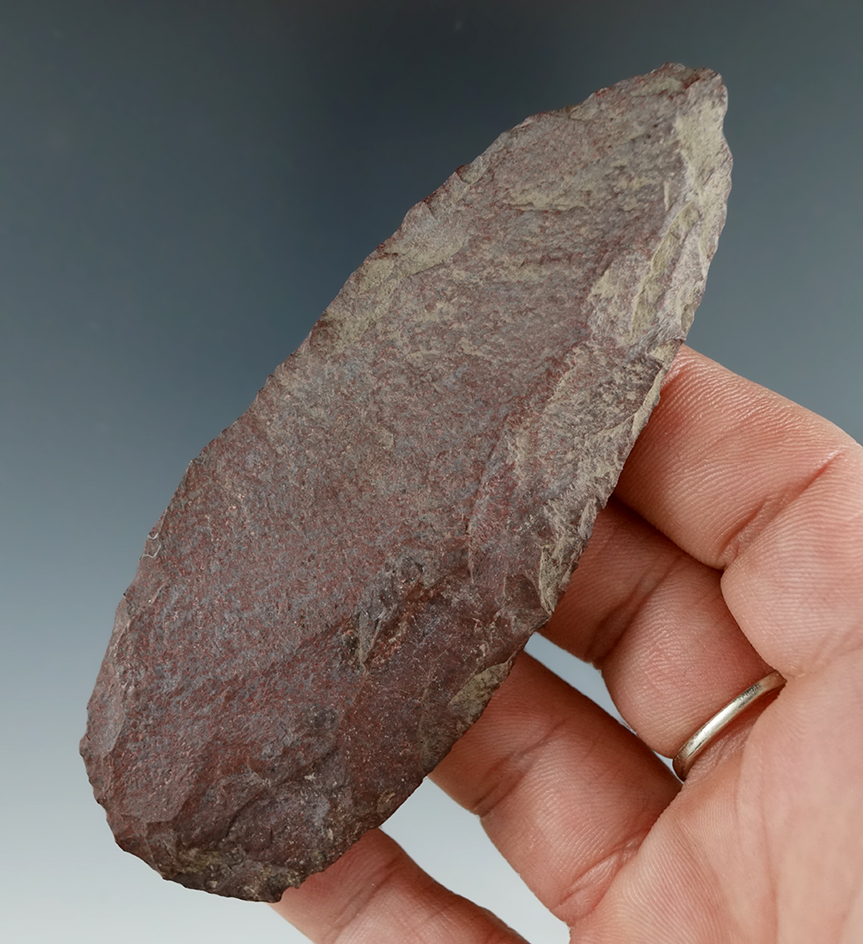3 7/8" Flint Blade found on the Dennis farm in Canesteo, New York. Ex. Howdy Lang.