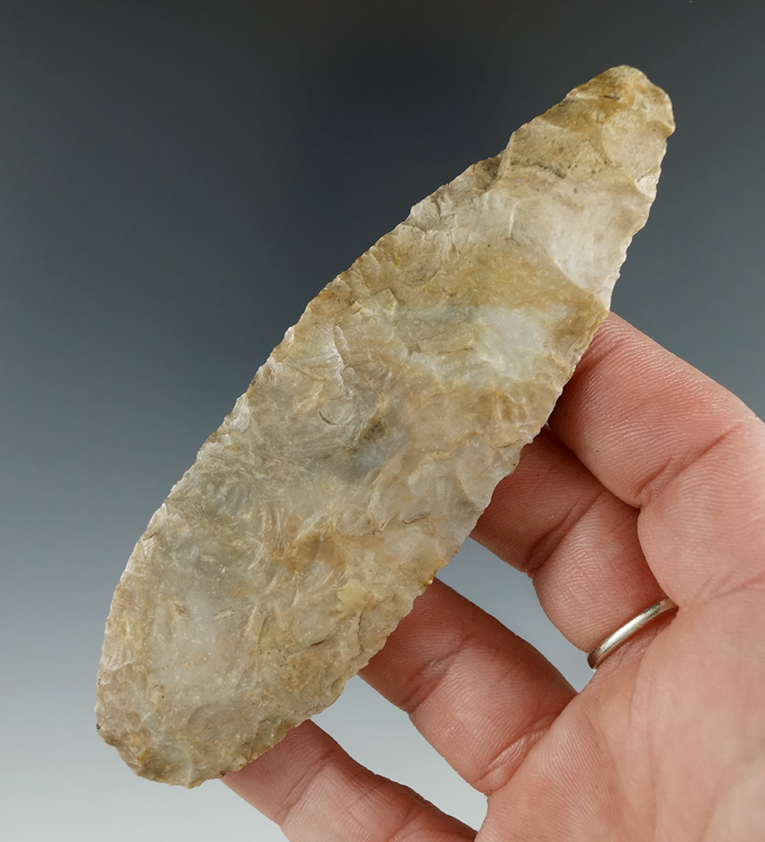 4 5/16" Lanceolate Knife made from beautiful material found near Hamburg, New York.