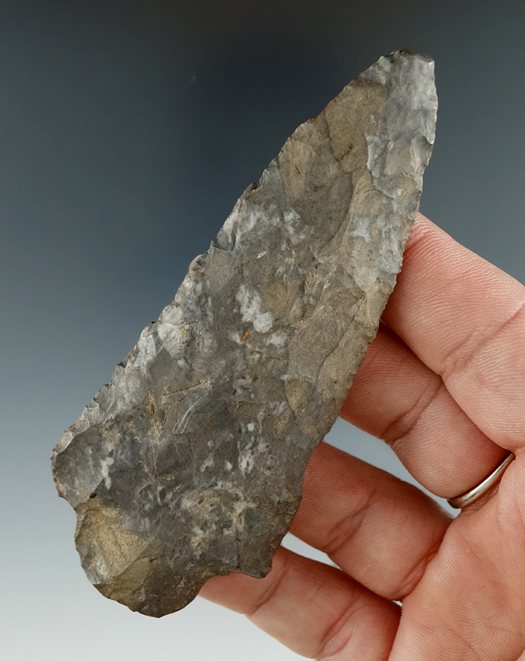 3 13/16" Genesee made from Onondaga Flint found near Belfast, Allegheny Co., New York in 1976.