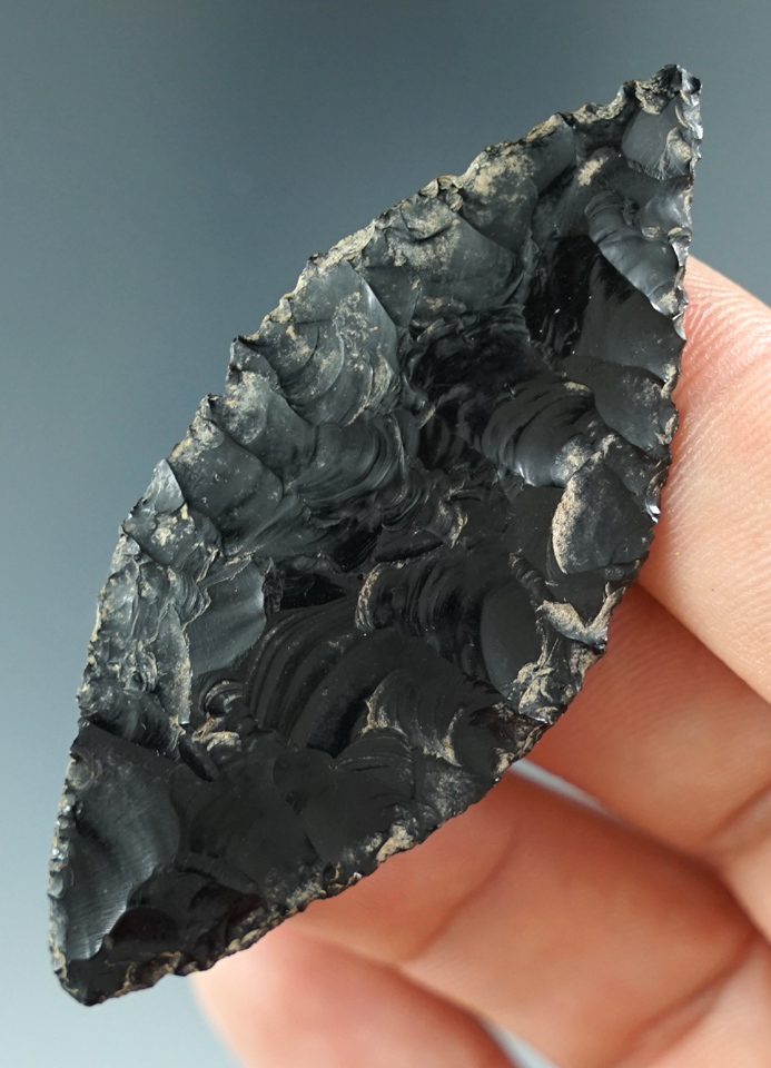 Heavily patinated 2 1/2" Cascade found near Cougar Mountain, Christmas Valley, Oregon. Pictured!