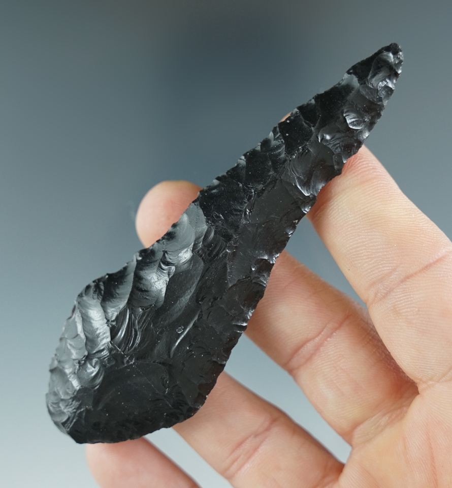 3 11/16" obsidian Wahmuza knife found in Lake County Oregon.