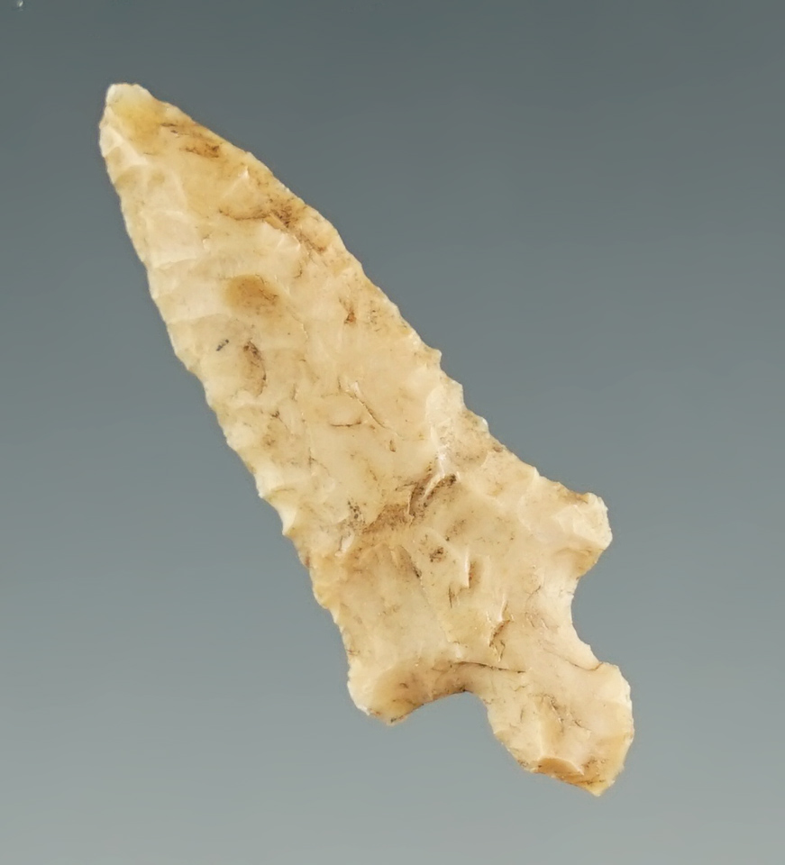 1 1/16" Klickitat Dagger that is heavily patinated found near the Columbia River. Ex. Jim Hogue.