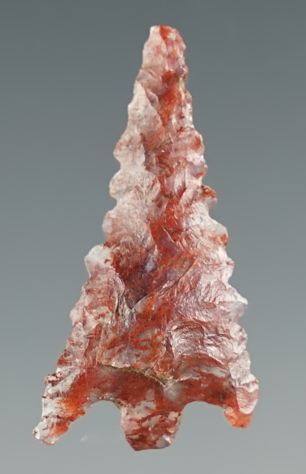 1" Gunther Barbed -  attractive red and clear translucent agate found near the Rogue River, OR.