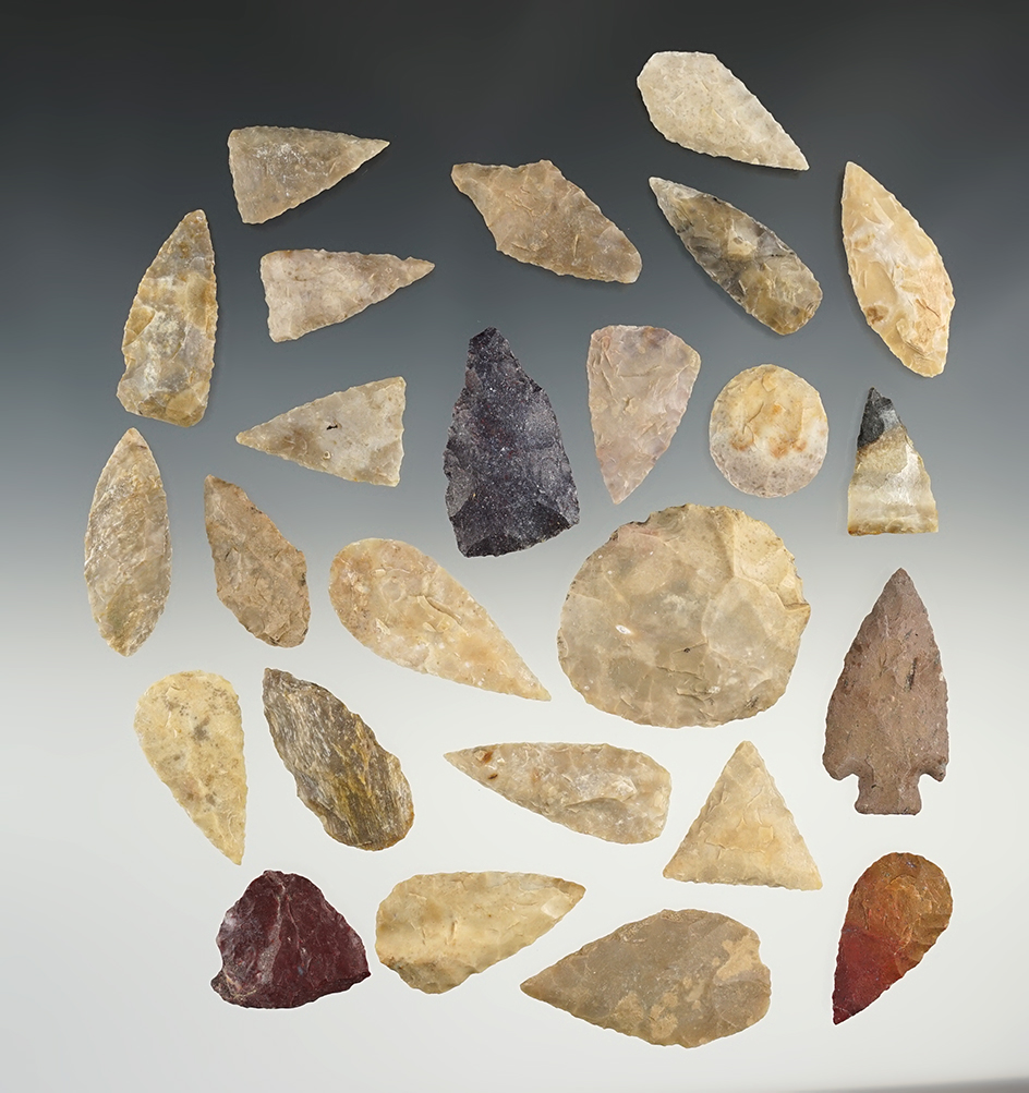 Twenty Arrowheads and Blades, personal finds of Randy Sunderland. Texas.