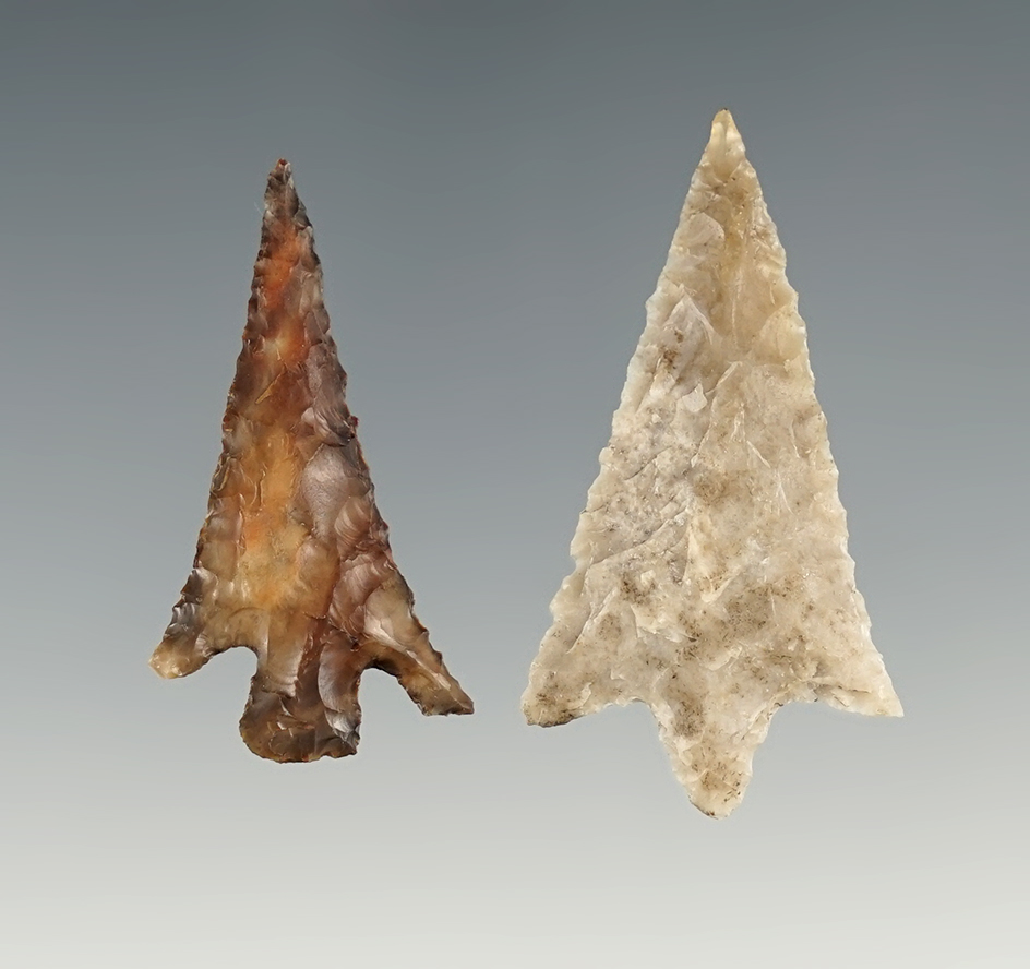 Pair of beautiful Columbia River Gem Points. The largest is 1 5/8".