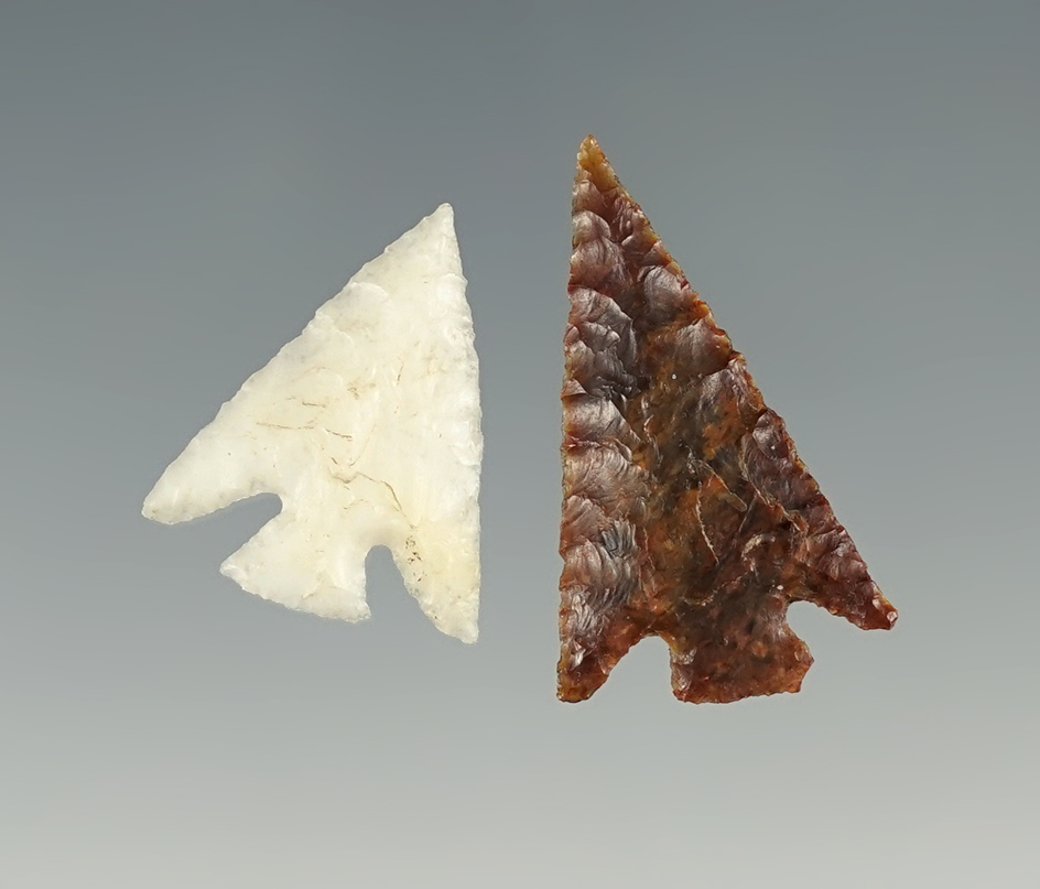 Pair of Columbia Plateau points found close to the Umatilla River. The largest is 1 1/16".