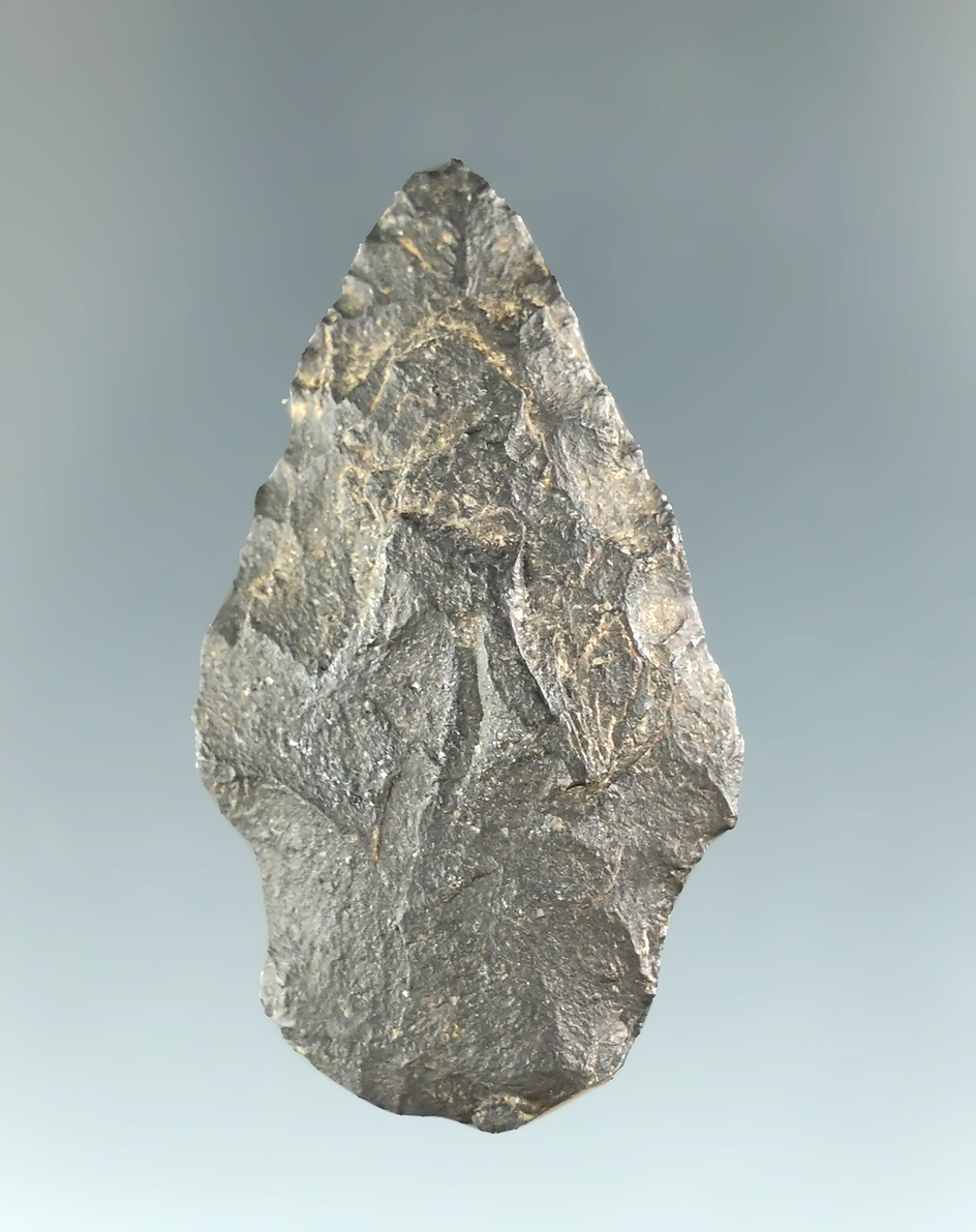 1 1/2" Paleo Windust made from basalt found in Oregon.  Ex. Jim Hogue collection.