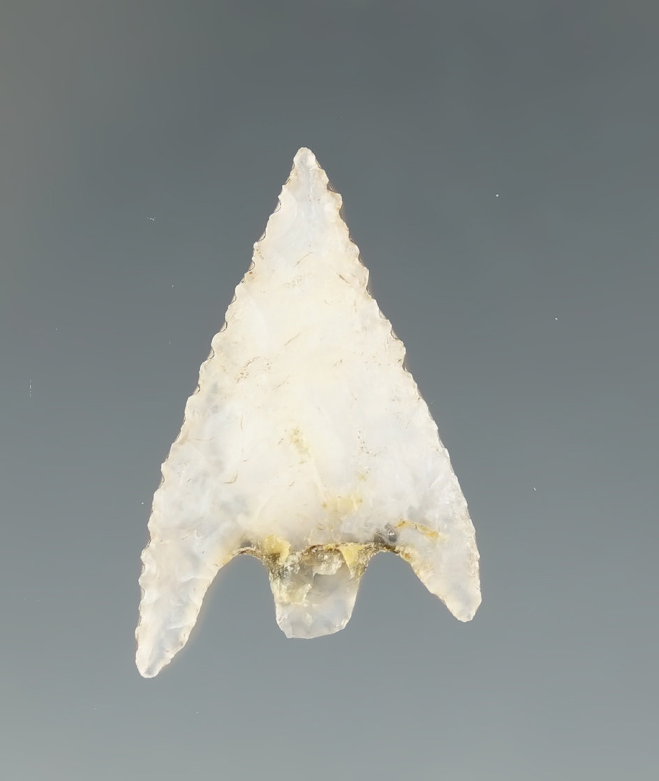 Ex. Museum!  Beautiful material! 1" well styled point made from translucent agate - Oregon.