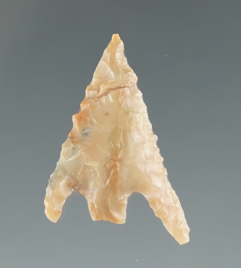 Ex. Museum!  1 1/16" point made from multi colored Flint found in Oregon.