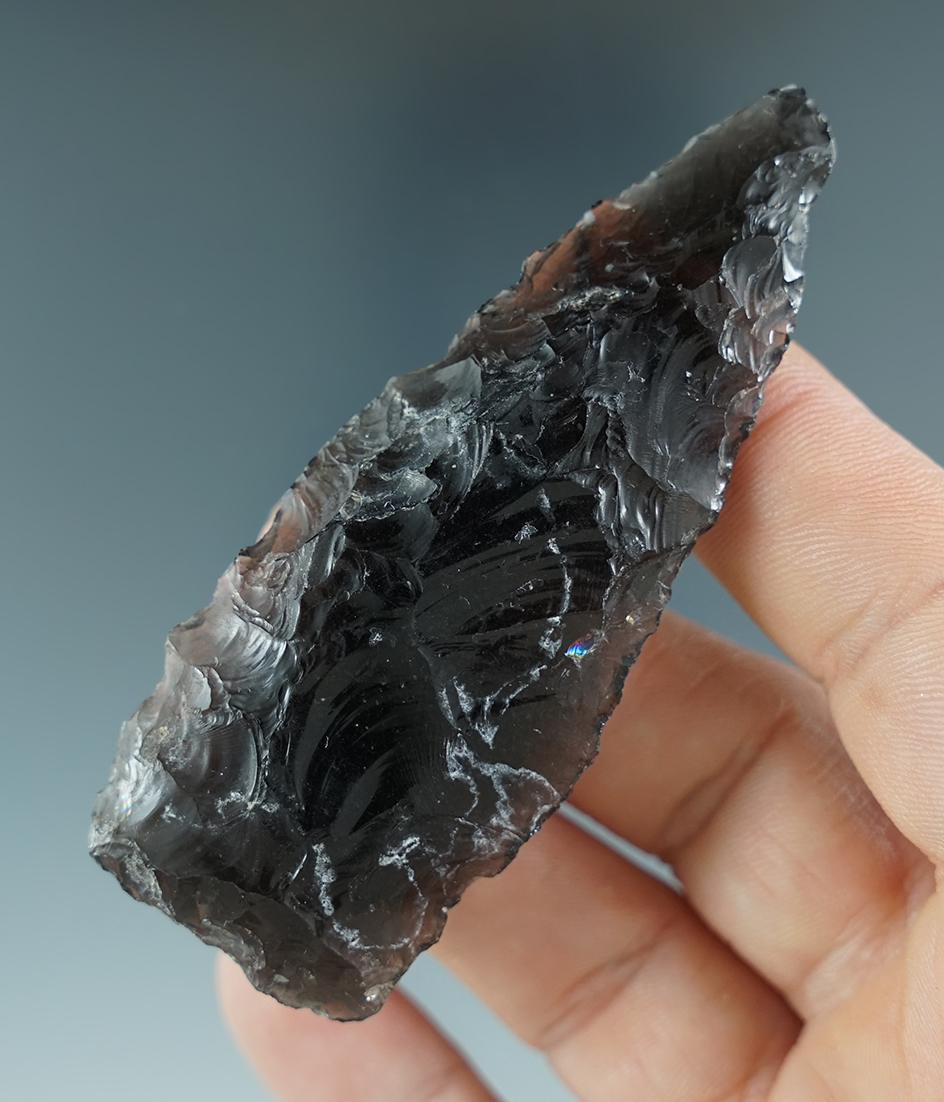 3 1/16" nicely patinated obsidian knife found in Oregon.