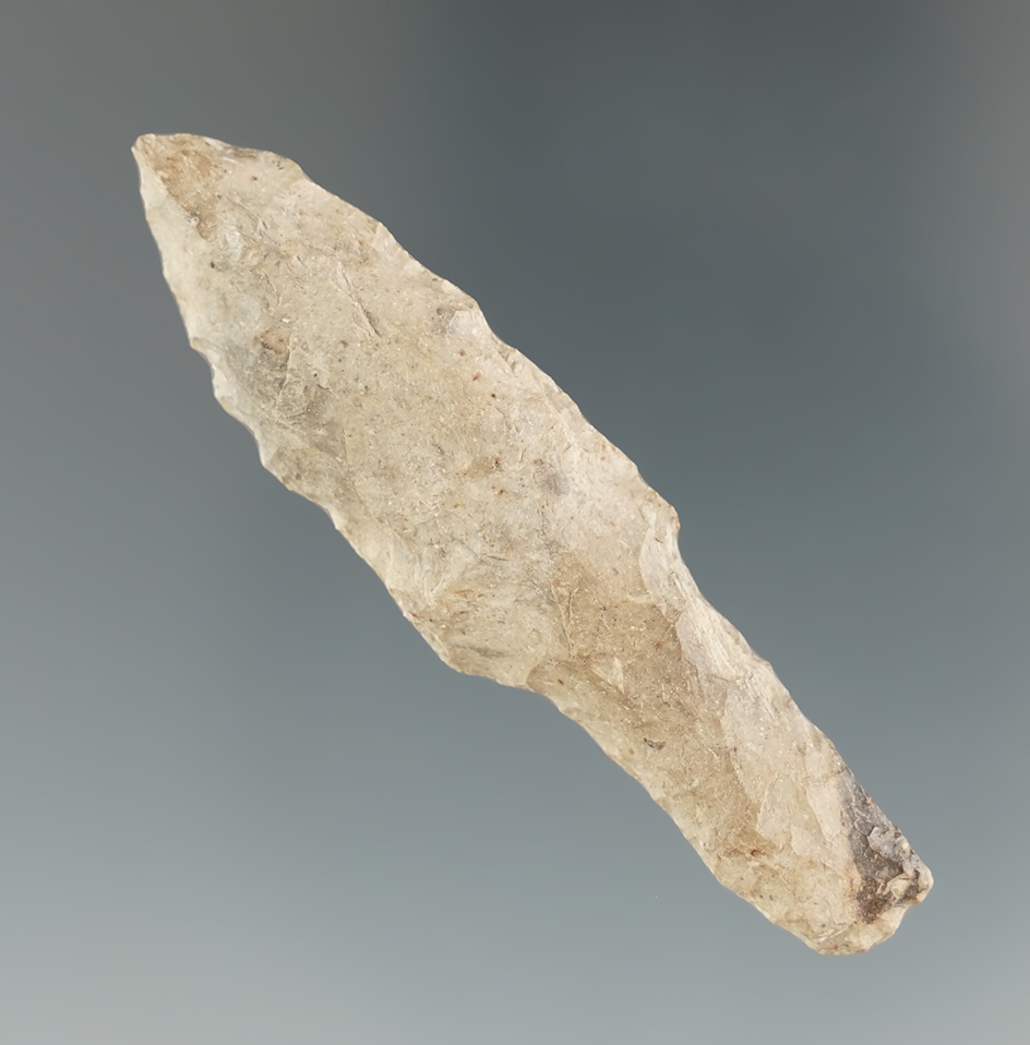 Nice! 2 3/8" Parman with a nicely ground stem found in Lake County Oregon.  Ex. Jim Hogue